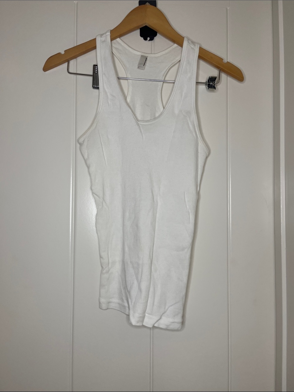 American Apparel White Ribbed Racerback Tank - Picture 2 of 5
